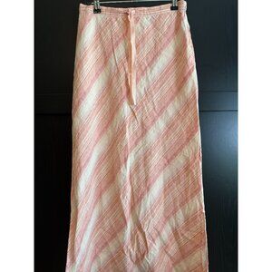 Linden Hill Women's 100% Linen Stripe Maxi Skirt 6 Colorful Coastal Boho